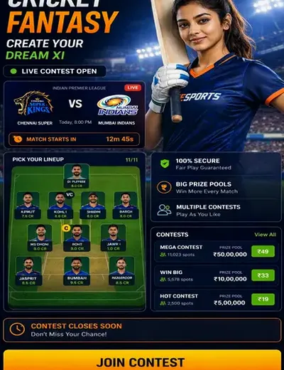 DREAM77 (dream 77 game) fantasy cricket & matchday visual 3